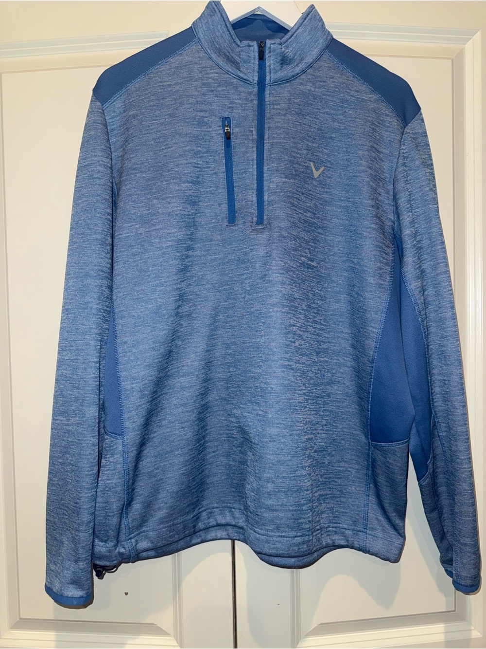 Men’s Callaway Blue Heathered Quarter-Zip Pullover Jacket